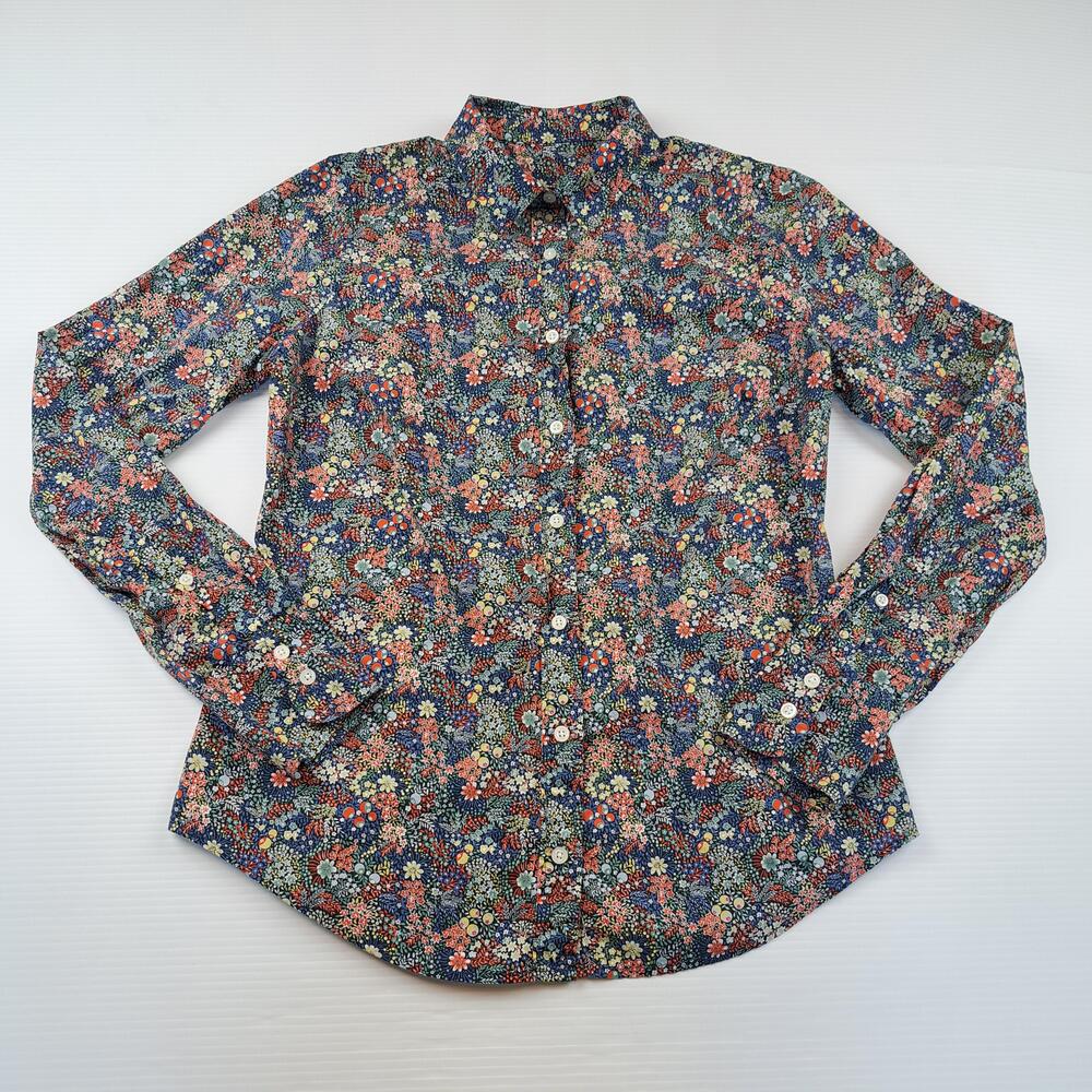 J.Crew Liberty Arts Shirt Womens Small Floral Button Long Sleeve Cotton Top
